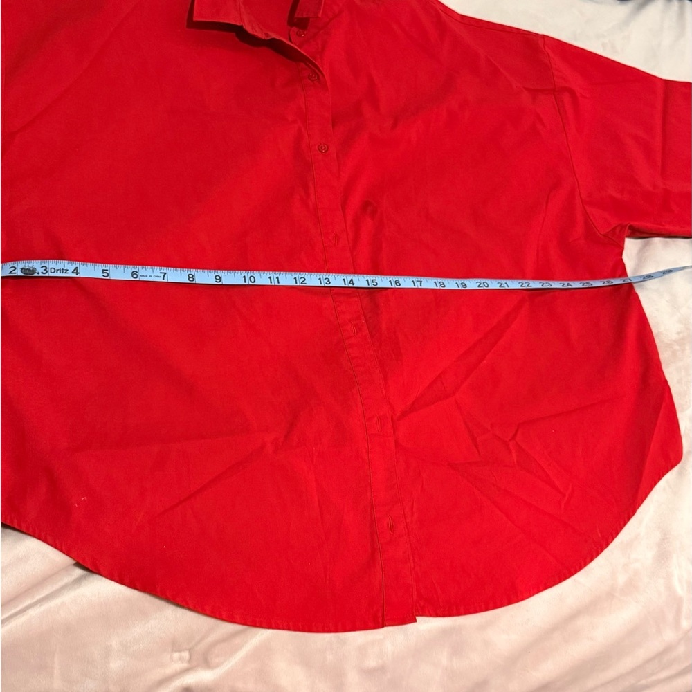 Express Vibrant Red Collared Shirt - Picture 6 of 6